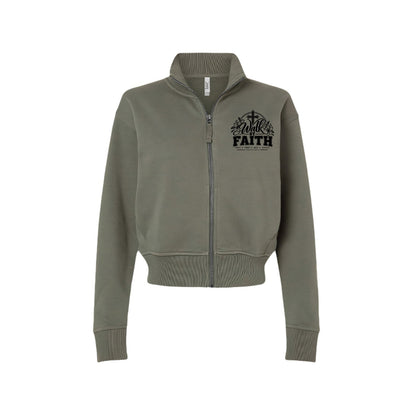 Walk By Faith Women's Christian Zip Jacket | 2 Corinthians 5:7 - Claimed by God Designs