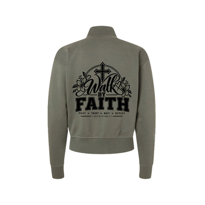 Walk By Faith Women's Christian Zip Jacket | 2 Corinthians 5:7 - Claimed by God Designs