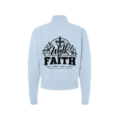 Walk By Faith Women's Christian Zip Jacket | 2 Corinthians 5:7 - Claimed by God Designs