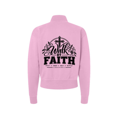 Walk By Faith Women's Christian Zip Jacket | 2 Corinthians 5:7 - Claimed by God Designs