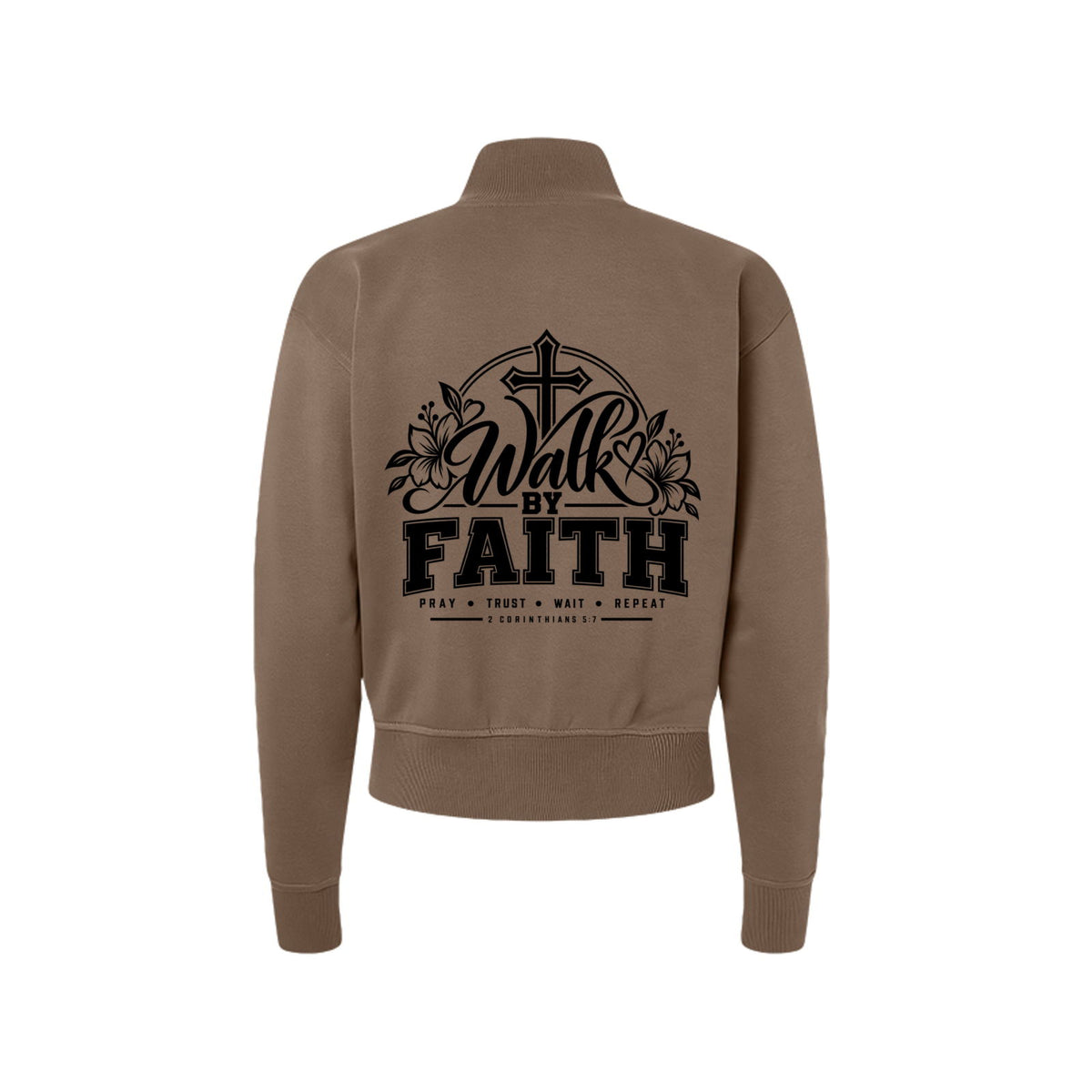 Walk By Faith Women's Christian Zip Jacket | 2 Corinthians 5:7 - Claimed by God Designs