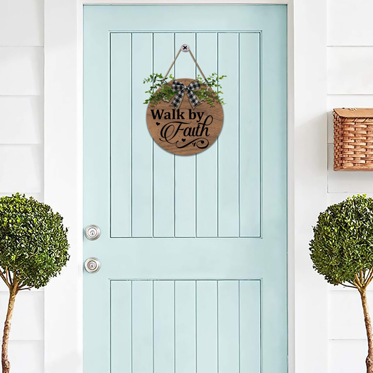 Walk by Faith Christian Wooden Hanging Sign - ClaimedbyGodDesigns