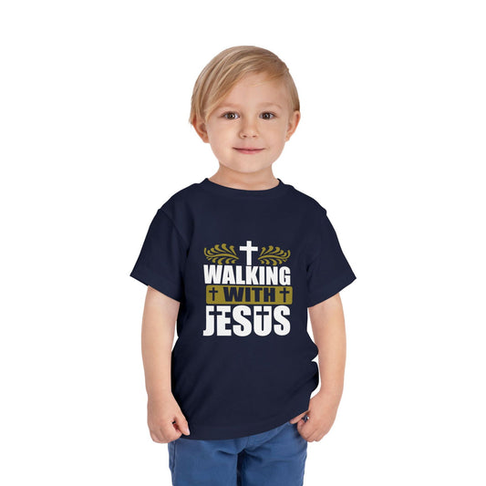 Walking With Jesus Christian Toddler T-Shirt - ClaimedbyGodDesigns