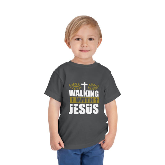 Walking With Jesus Christian Toddler T-Shirt - ClaimedbyGodDesigns