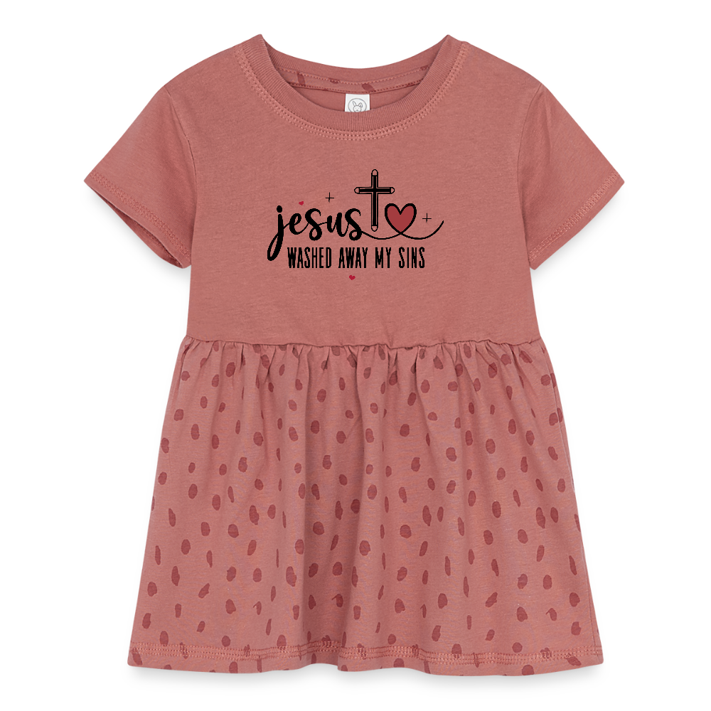 Washed Away My Sins Christian Infant Baby Rib Dress - ClaimedbyGodDesigns