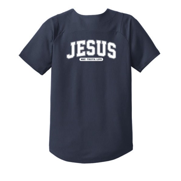 Way Truth Life Youth Christian Full-button Jersey - ClaimedbyGodDesigns