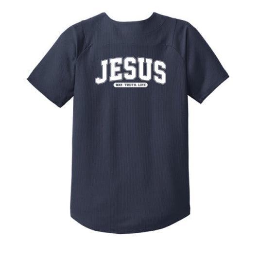 Way Truth Life Youth Christian Full-button Jersey - ClaimedbyGodDesigns
