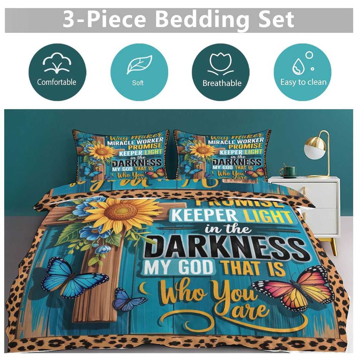 Waymaker 3-Piece Christian Comforter Bedding Set - ClaimedbyGodDesigns