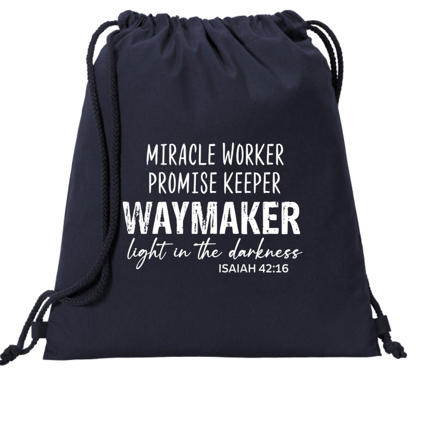 Waymaker Christian Drawstring Bag - ClaimedbyGodDesigns