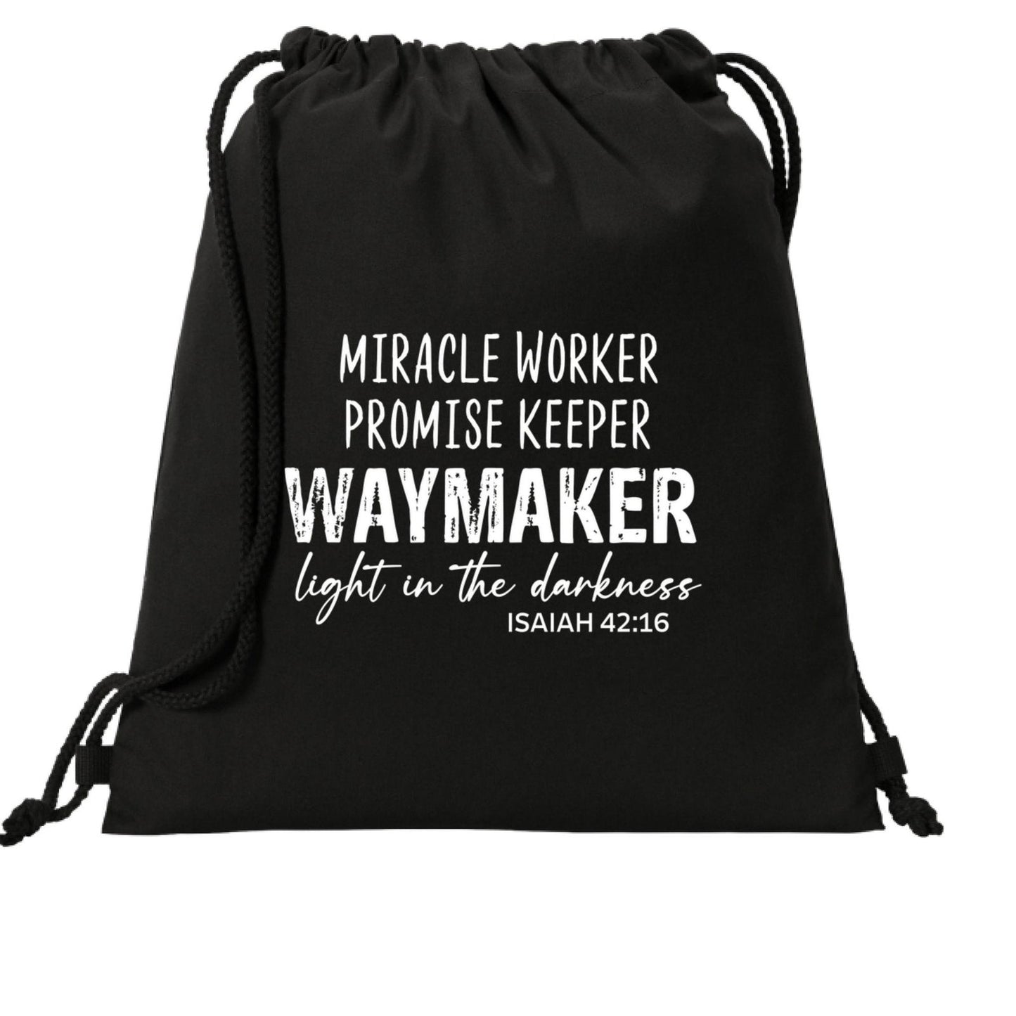 Waymaker Christian Drawstring Bag - ClaimedbyGodDesigns