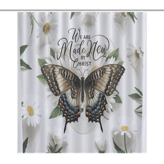 We Are Made New By Christ Christian Shower Curtain-66x72Inch (168x183cm) - ClaimedbyGodDesigns