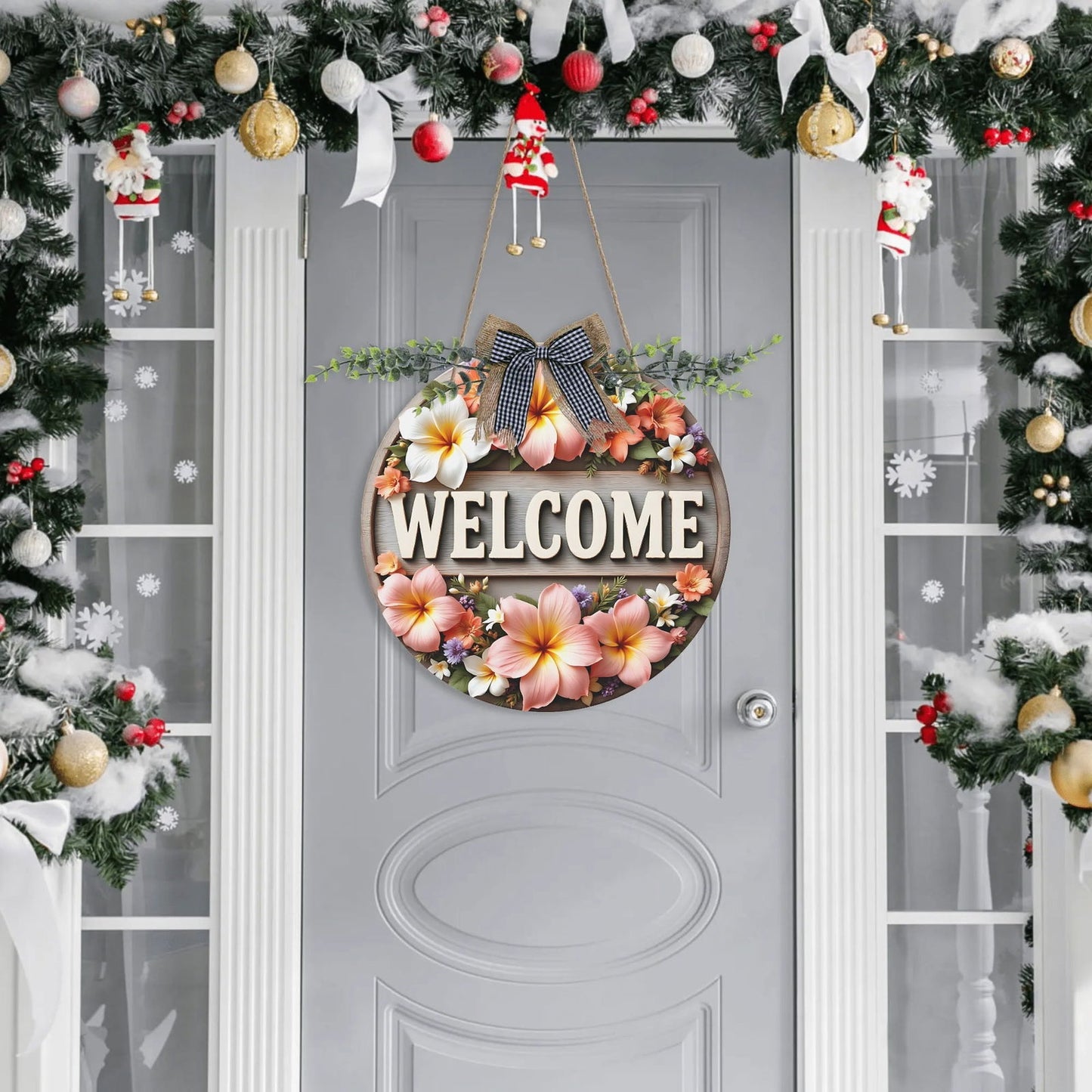 Welcome Round Acrylic Hanging Welcome Sign Front for Door Decoration Wall Sign - ClaimedbyGodDesigns