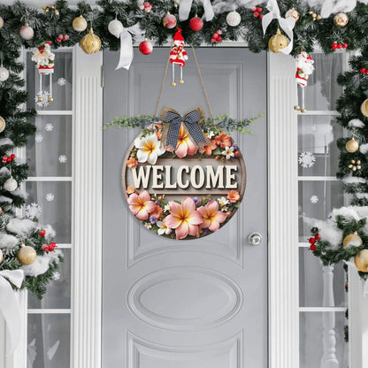 Welcome Round Acrylic Hanging Welcome Sign Front for Door Decoration Wall Sign - ClaimedbyGodDesigns