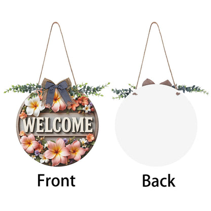 Welcome Round Acrylic Hanging Welcome Sign Front for Door Decoration Wall Sign - ClaimedbyGodDesigns