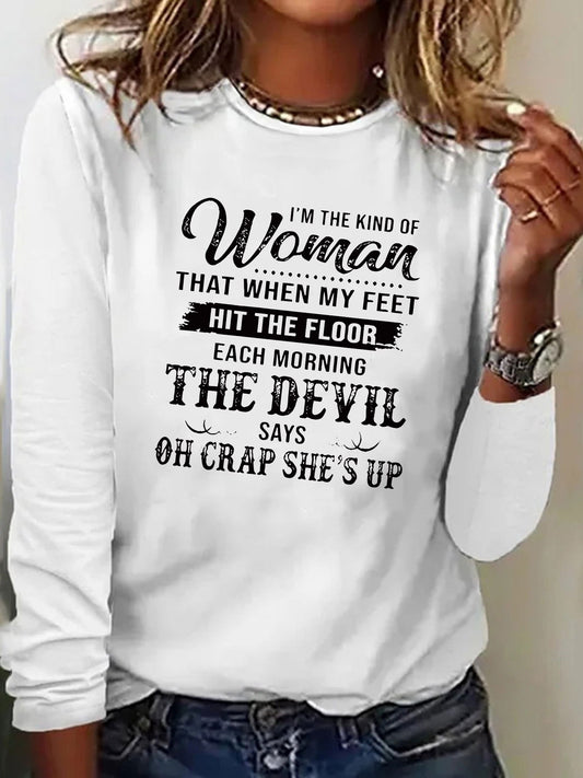 When My Feet Hit The Floor The Devil Says OH Crap Plus Size Women's Christian Sweatshirt - ClaimedbyGodDesigns