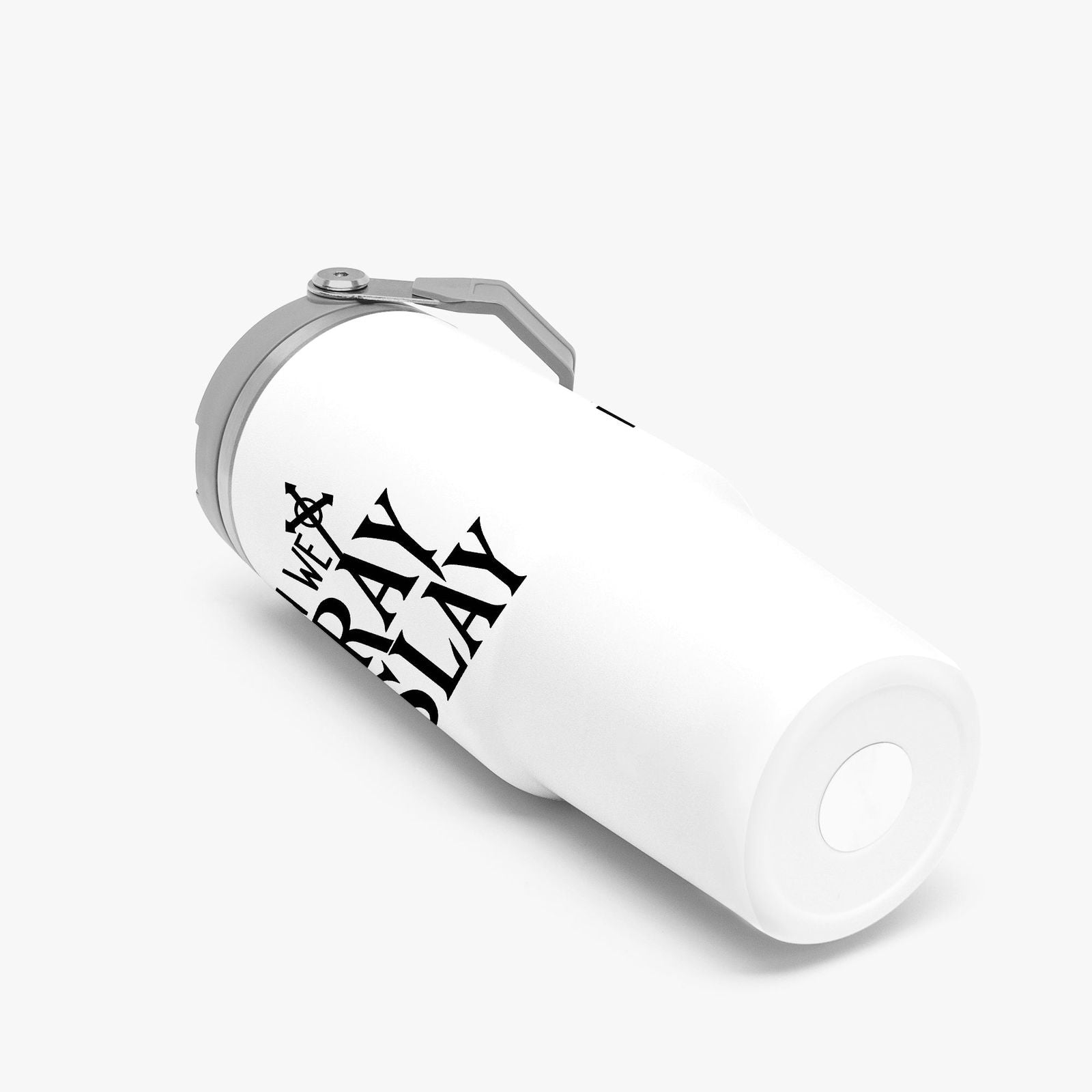 When We Pray We Slay Christian Flip Straw Tumbler - 30oz - ClaimedbyGodDesigns