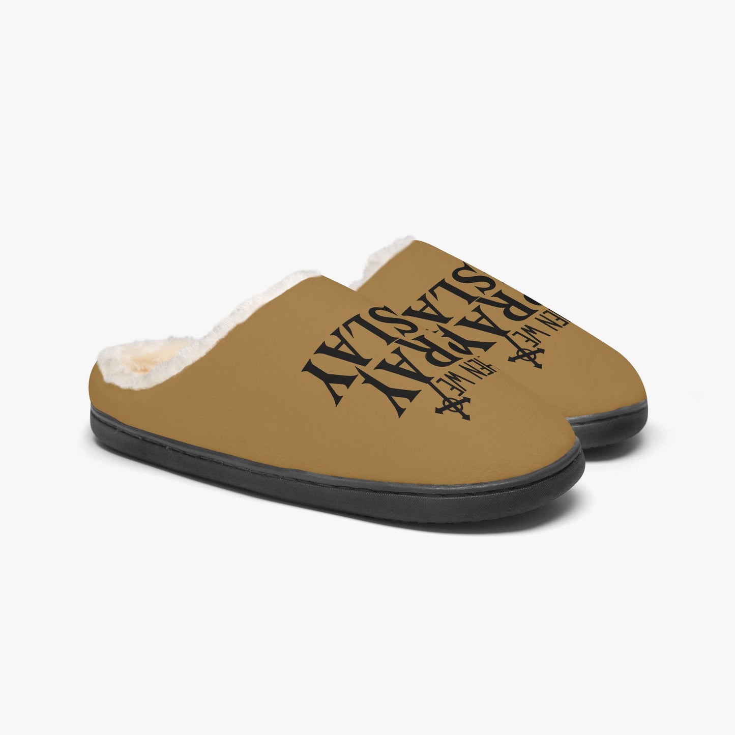 When We Pray We Slay Christian Fluffy Bedroom Slippers - ClaimedbyGodDesigns