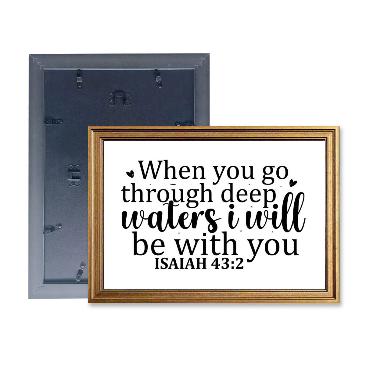 When you go through deep waters i will be with you Christian Canvas - ClaimedbyGodDesigns