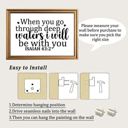 When you go through deep waters i will be with you Christian Canvas - ClaimedbyGodDesigns