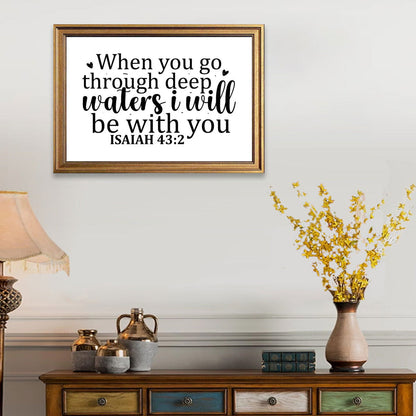 When you go through deep waters i will be with you Christian Canvas - ClaimedbyGodDesigns