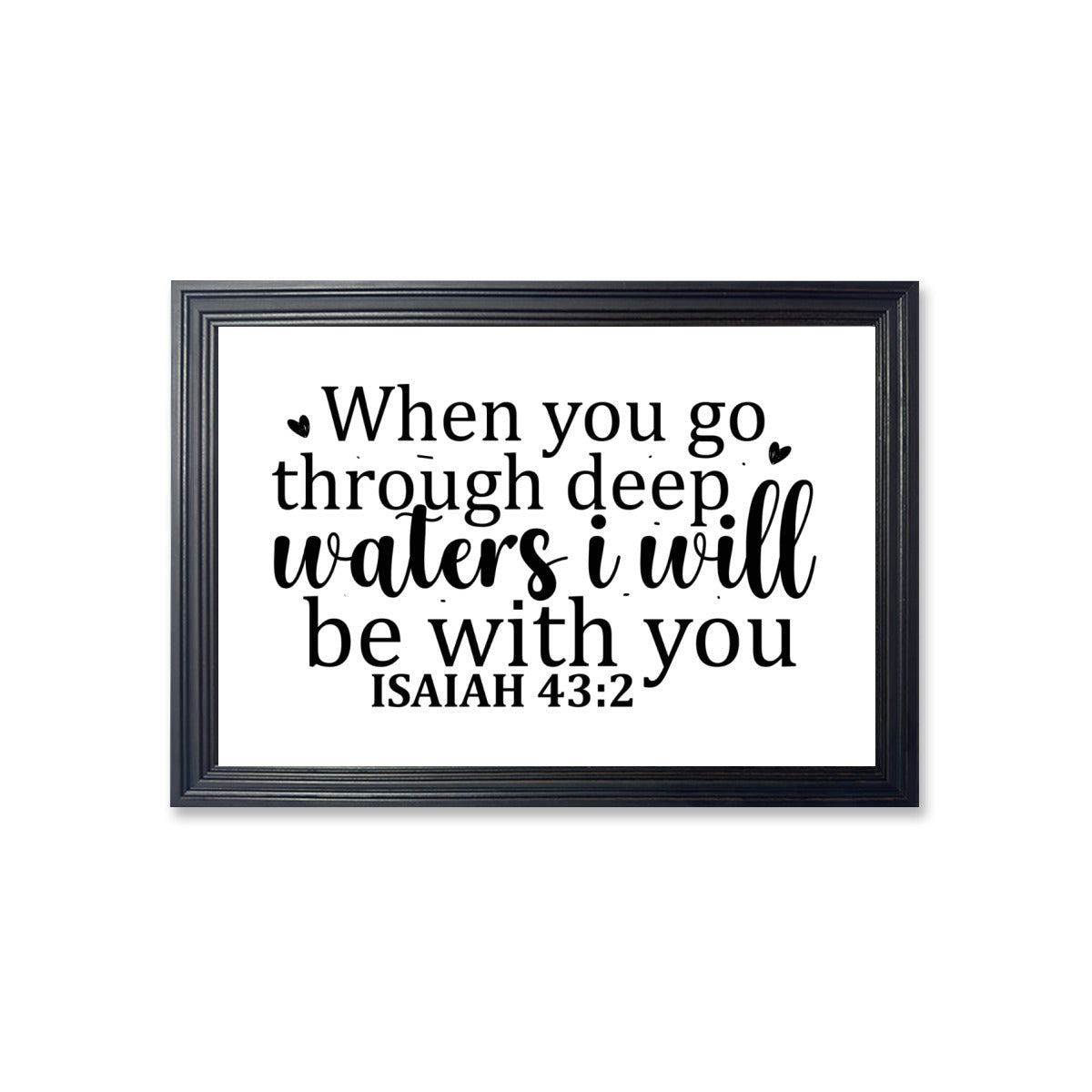 When you go through deep waters i will be with you Christian Canvas - ClaimedbyGodDesigns