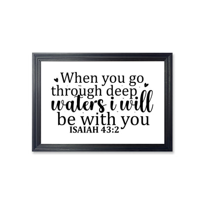 When you go through deep waters i will be with you Christian Canvas - ClaimedbyGodDesigns
