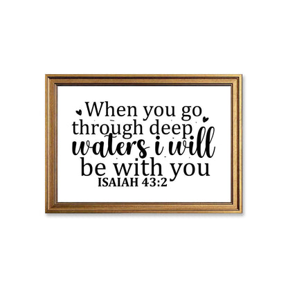 When you go through deep waters i will be with you Christian Canvas - ClaimedbyGodDesigns