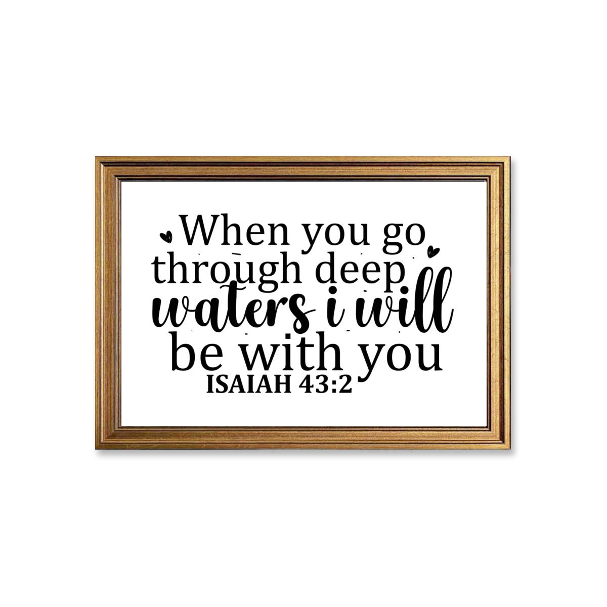 When you go through deep waters i will be with you Christian Canvas - ClaimedbyGodDesigns