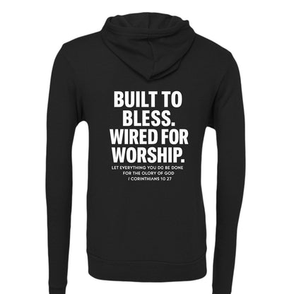 Wired For Worship Unisex Christian Full-Zip Hooded Sweatshirt - ClaimedbyGodDesigns
