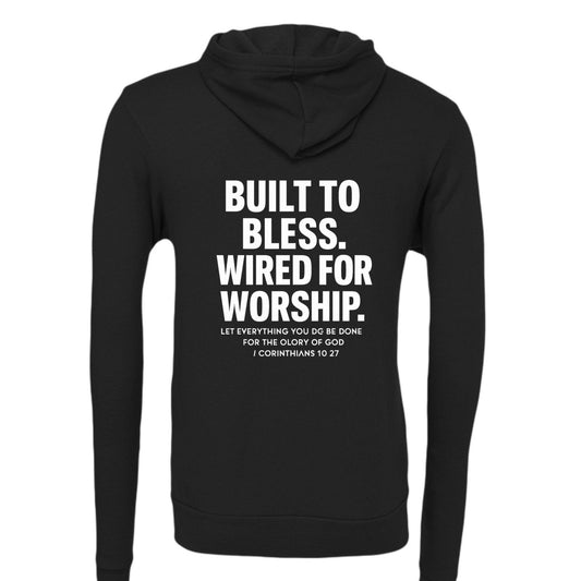 Wired For Worship Unisex Christian Full-Zip Hooded Sweatshirt - ClaimedbyGodDesigns