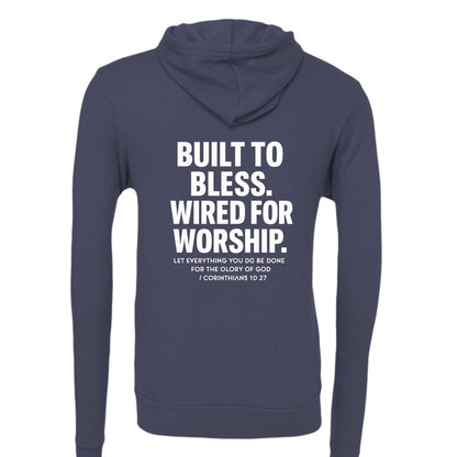 Wired For Worship Unisex Christian Full-Zip Hooded Sweatshirt - ClaimedbyGodDesigns