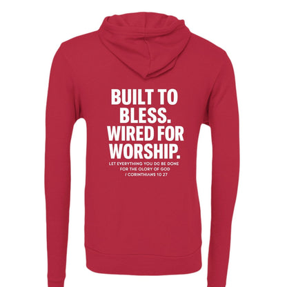 Wired For Worship Unisex Christian Full-Zip Hooded Sweatshirt - ClaimedbyGodDesigns