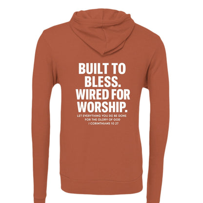 Wired For Worship Unisex Christian Full-Zip Hooded Sweatshirt - ClaimedbyGodDesigns