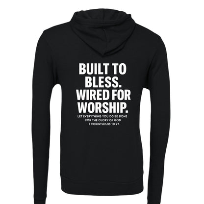 Wired For Worship Unisex Christian Full-Zip Hooded Sweatshirt - ClaimedbyGodDesigns