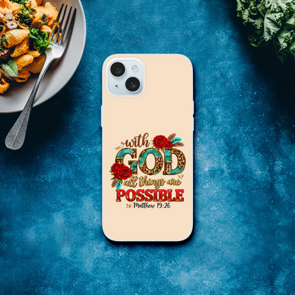 With God All Things Are Possible Christian Flexi Phonecase For Iphones - ClaimedbyGodDesigns