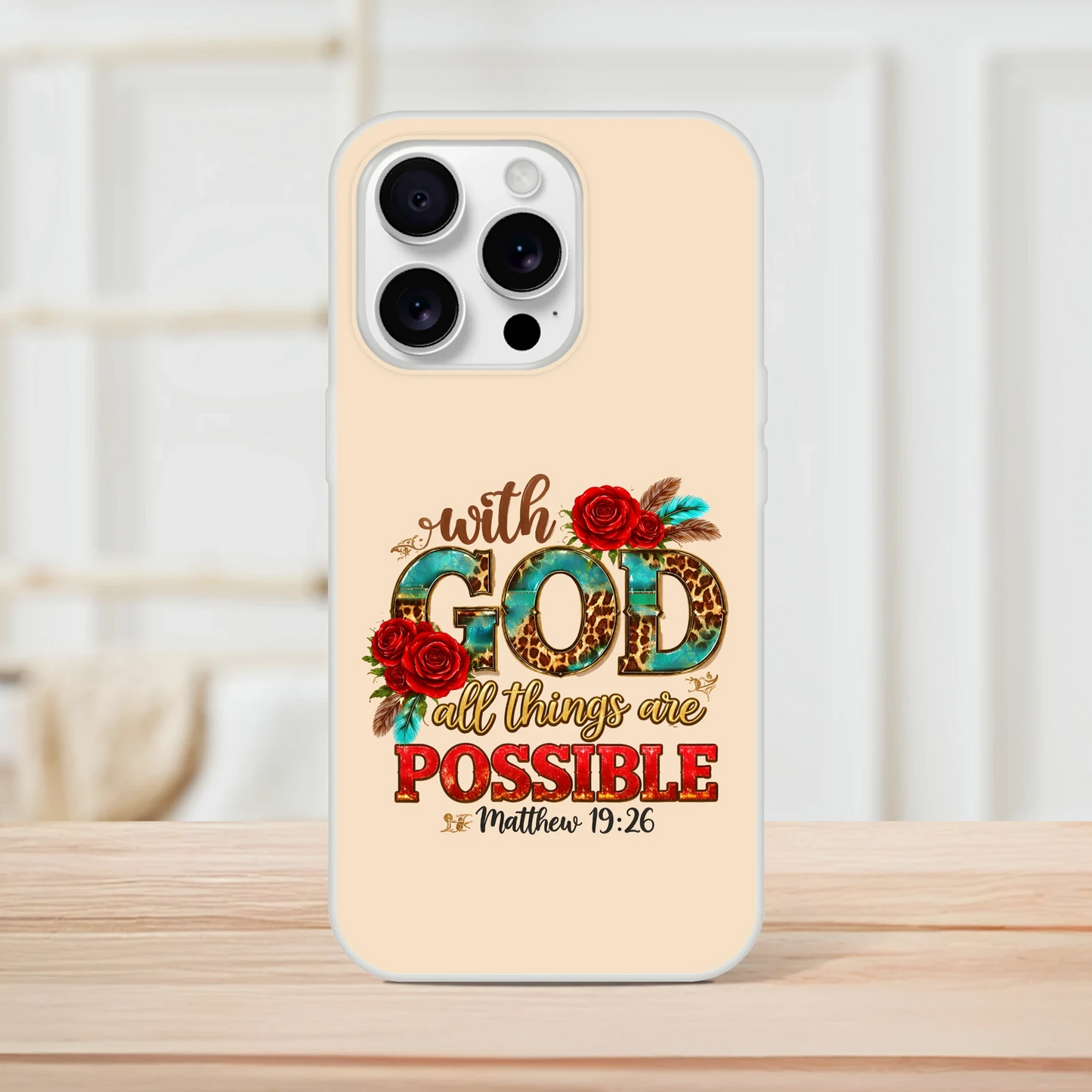 With God All Things Are Possible Christian Flexi Phonecase For Iphones - ClaimedbyGodDesigns
