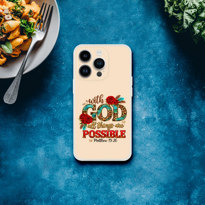 With God All Things Are Possible Christian Flexi Phonecase For Iphones - ClaimedbyGodDesigns