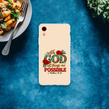 With God All Things Are Possible Christian Flexi Phonecase For Iphones - ClaimedbyGodDesigns
