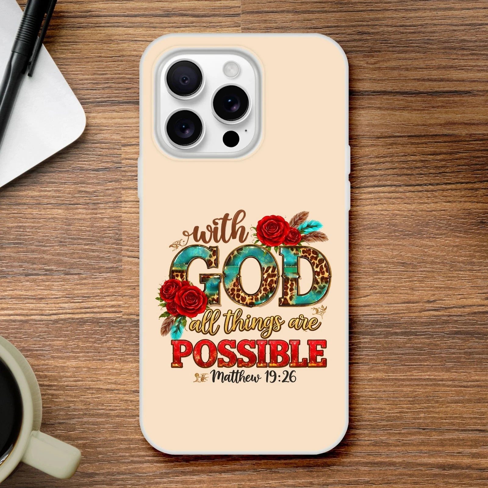 With God All Things Are Possible Christian Flexi Phonecase For Iphones - ClaimedbyGodDesigns