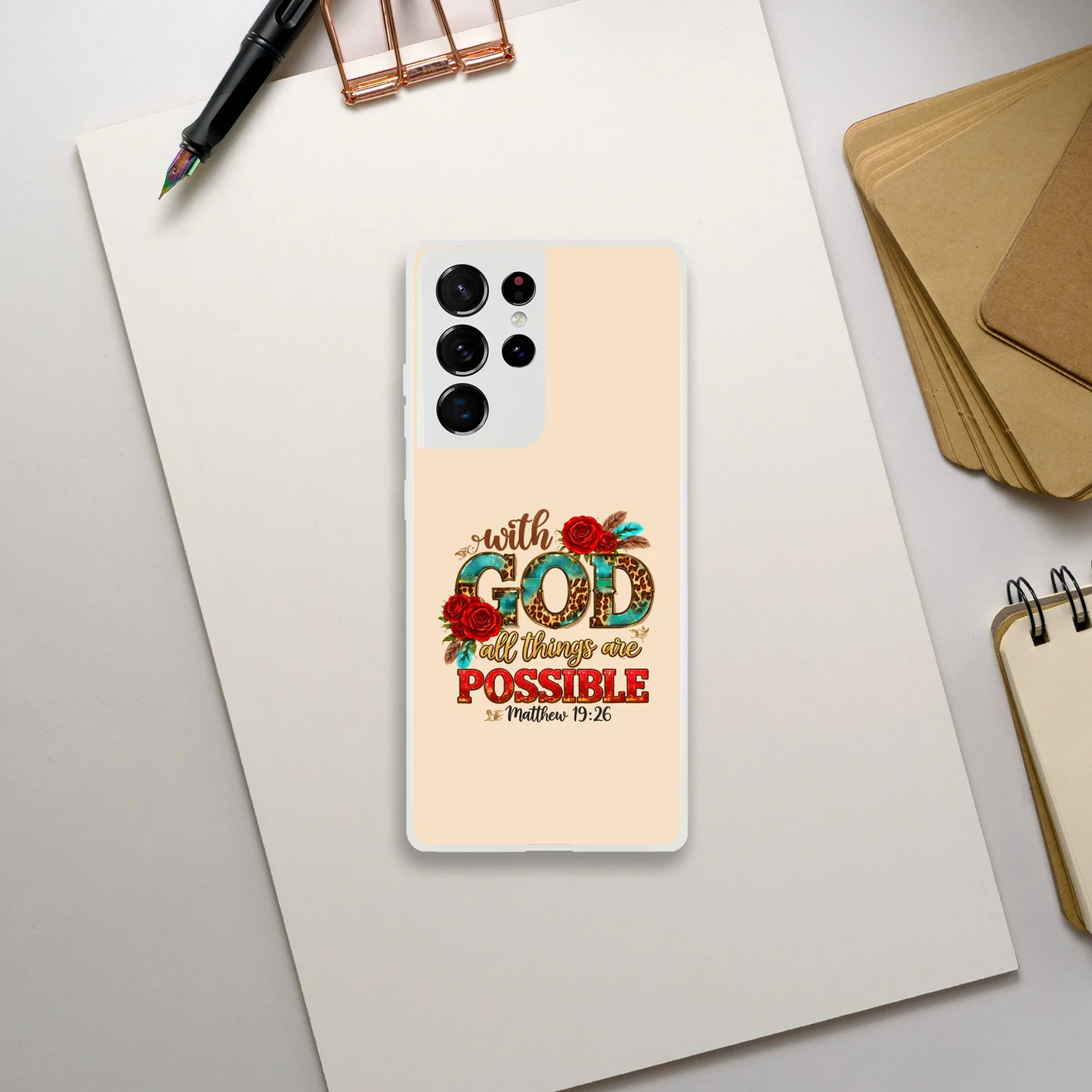 With God All Things Are Possible Christian Flexi Phonecase For Samsung - ClaimedbyGodDesigns