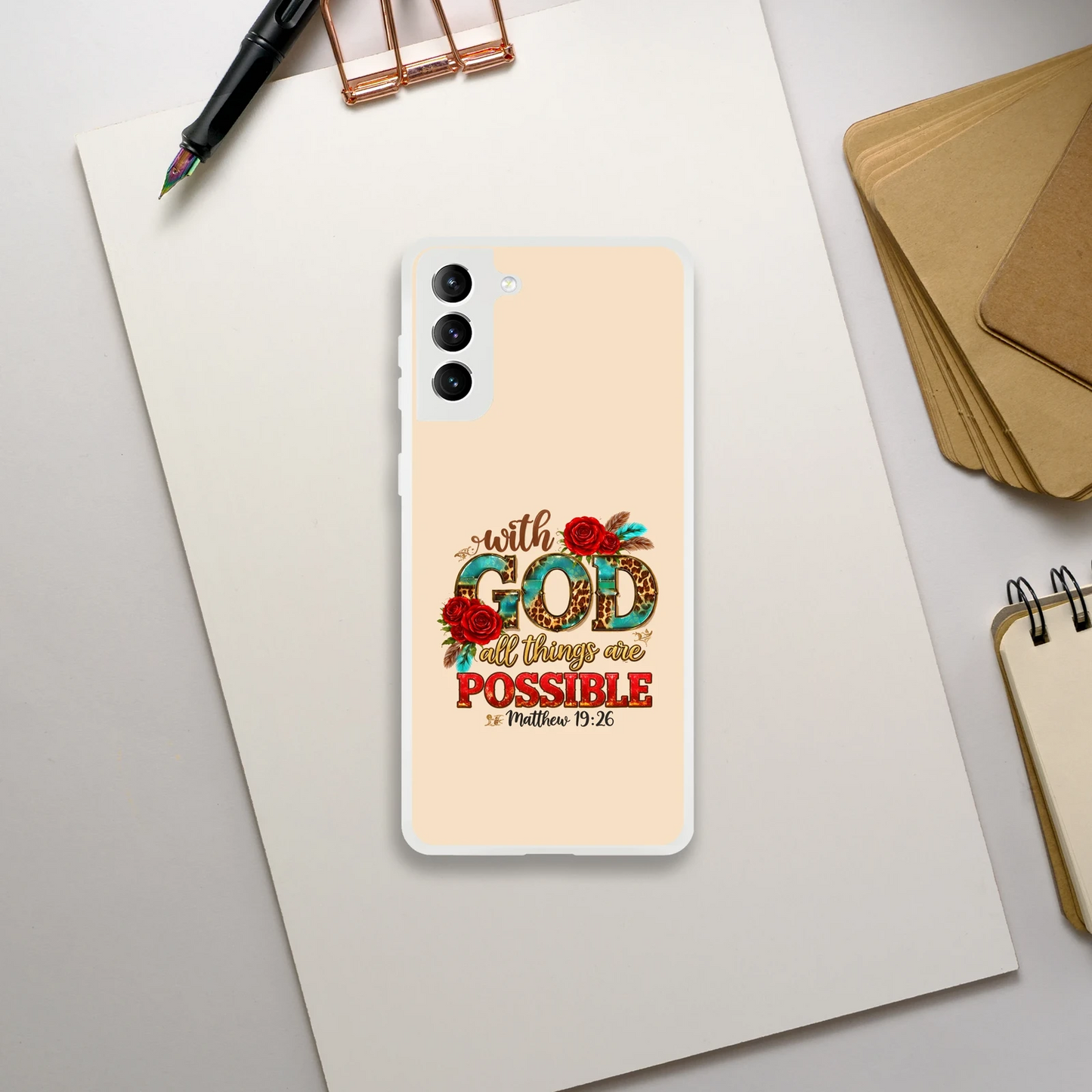With God All Things Are Possible Christian Flexi Phonecase For Samsung - ClaimedbyGodDesigns