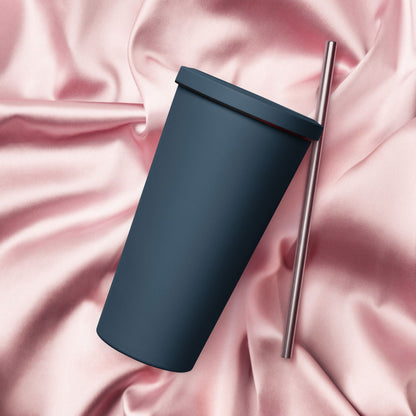 With God All Things Are Possible Christian Insulated 20oz Tumbler with a straw - ClaimedbyGodDesigns