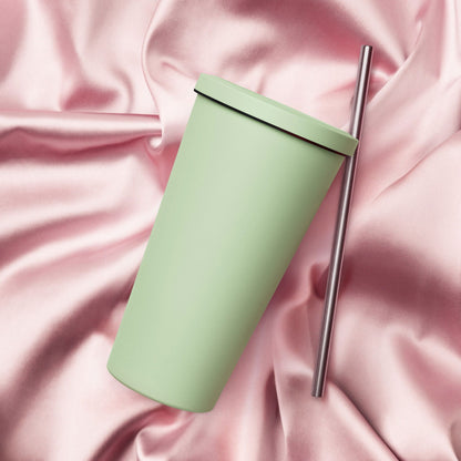 With God All Things Are Possible Christian Insulated 20oz Tumbler with a straw - ClaimedbyGodDesigns