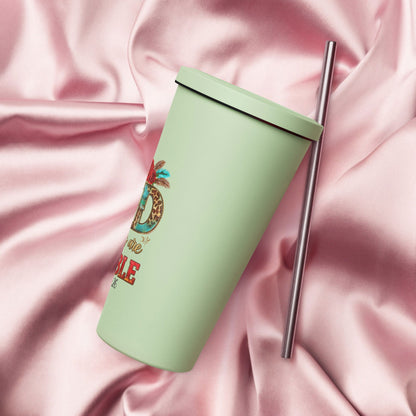 With God All Things Are Possible Christian Insulated 20oz Tumbler with a straw - ClaimedbyGodDesigns