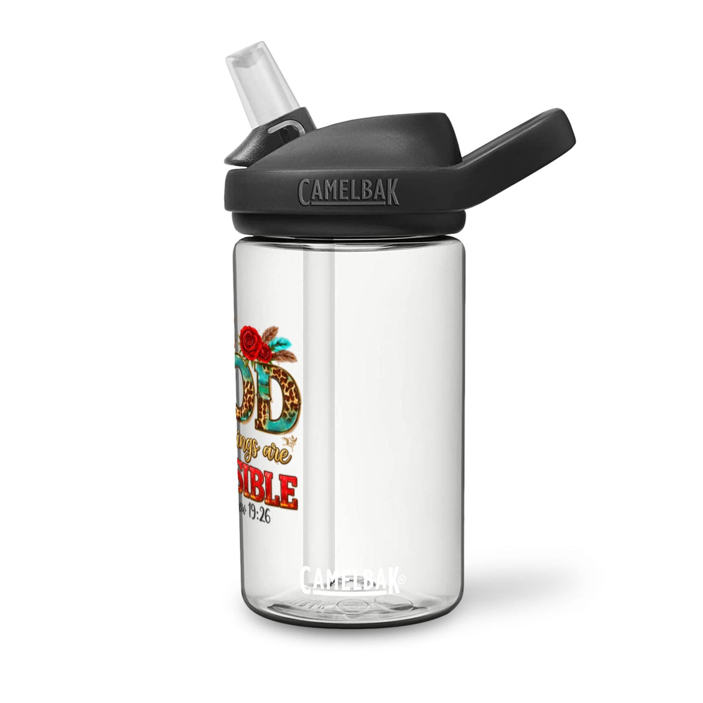 With God All Things Are Possible Christian Kids Water Bottle - ClaimedbyGodDesigns