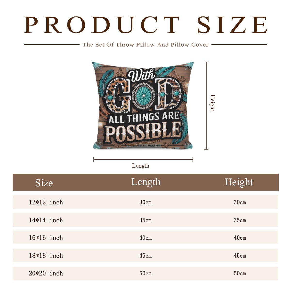 With God All Things Are Possible Christian Pillow (pillow cover + pillow insert) - ClaimedbyGodDesigns