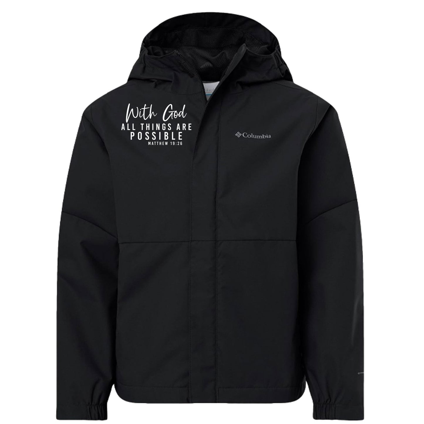 With God All Things Are Possible Premium Christian Youth Hikebound II Jacket - ClaimedbyGodDesigns