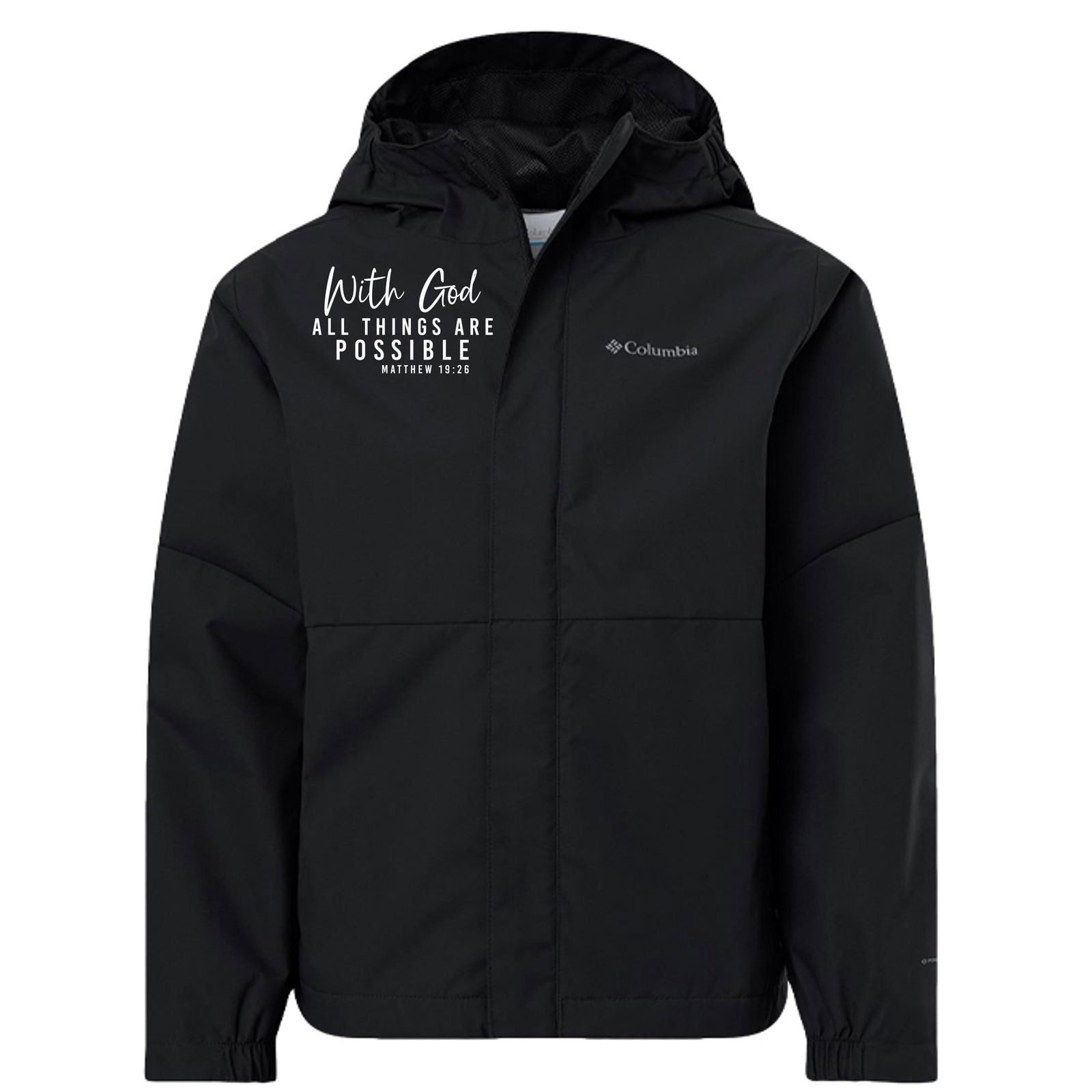 With God All Things Are Possible Premium Christian Youth Hikebound II Jacket - ClaimedbyGodDesigns