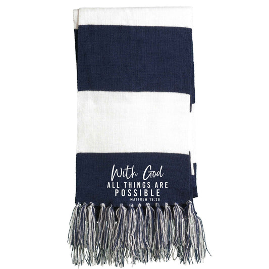 With Him All Things Are Possible Christian Scarf - ClaimedbyGodDesigns