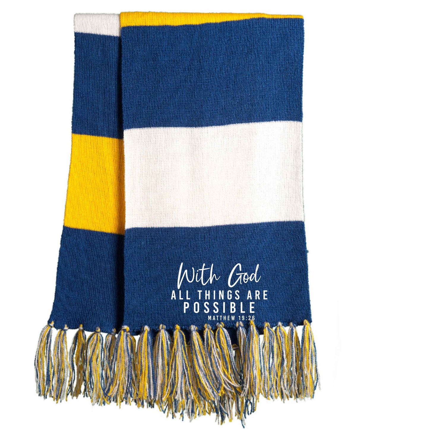 With Him All Things Are Possible Christian Scarf - ClaimedbyGodDesigns